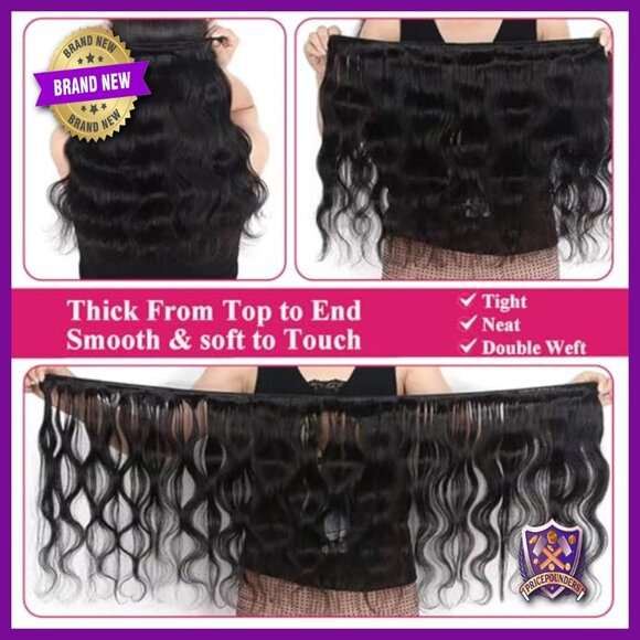 12A Brazilian Virgin Human Hair Extensions 18 20 22 Inch Body Wave 3 Bundles main image 6